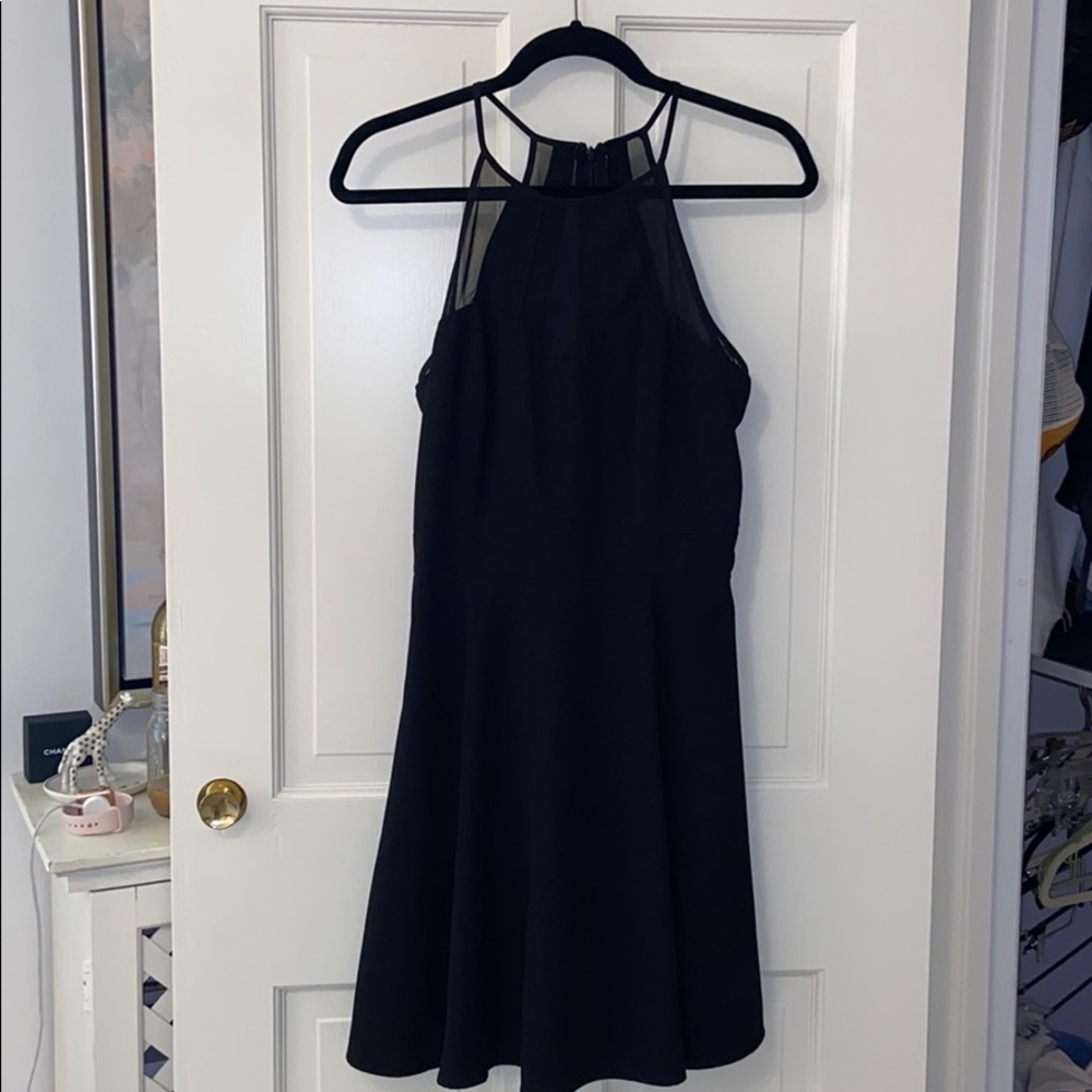 Black high neck, A-Line dress